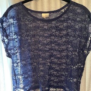 Forever 21 Navy Lace Blouse